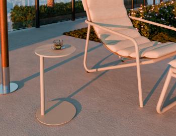 Lira Outdoor Side Table - Matt Latte - Dune Ceramic