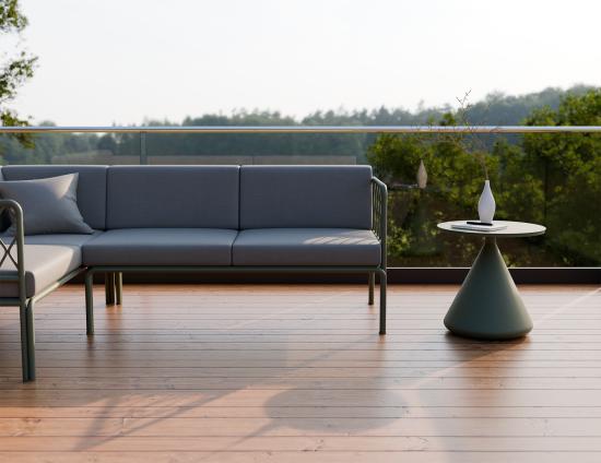 Kora Outdoor Side Table - Matt Eucalyptus Green