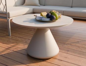 Kora Outdoor 71cm Dia Coffee Table - Matt Latte - Dune Ceramic