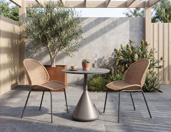 Kora Outdoor 71cm Dia Cafe Table - Matt Charcoal