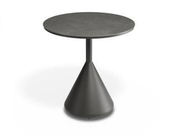 Kora Outdoor 71cm Dia Cafe Table - Matt Charcoal - Basalt Ceramic