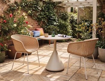 Kora Outdoor 71cm Dia Cafe Table - Matt Latte - Dune Ceramic