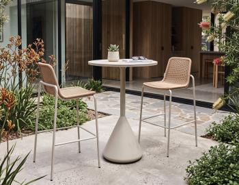 Kora Outdoor High Bar Table - Matt Latte - Dune Ceramic