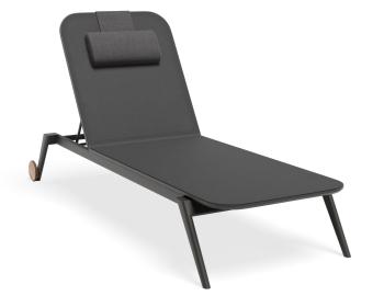 Amalfi Sun Lounge Matt Charcoal with Black Mesh