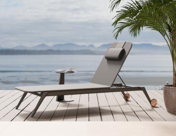 Amalfi Sun Lounge Matt Charcoal with Black Mesh