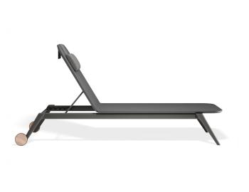 Amalfi Sun Lounge Matt Charcoal with Black Mesh