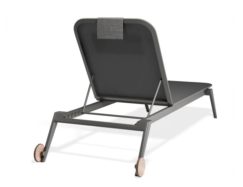 P 2 Amalfi Sunlounge Headrest Charcoal Charcoa2l