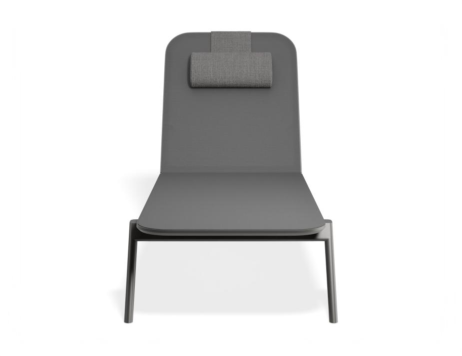 P 4 Amalfi Sunlounge Headrest Charcoal Charcoal