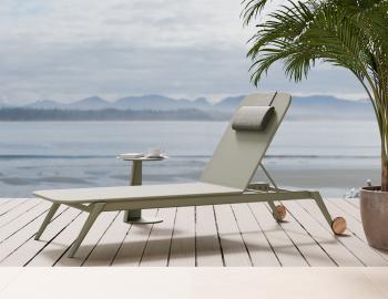 Amalfi Sun Lounge Matt Eucalyptus Green with Green Mesh