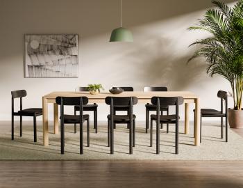 Zara Dining Chair Black Ash Upholstered Seat