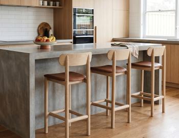 Zara Bar Stool Natural Ash Upholstered Seat