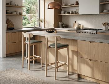 Zara Bar Stool Natural Ash Upholstered Seat