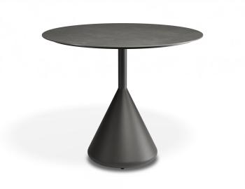 Kora Outdoor 90cm Dia Cafe Table - Matt Charcoal - Basalt Ceramic