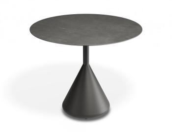 Kora Outdoor 90cm Dia Cafe Table - Matt Charcoal - Basalt Ceramic