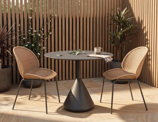 Kora Round Courtyard Table Charcoal