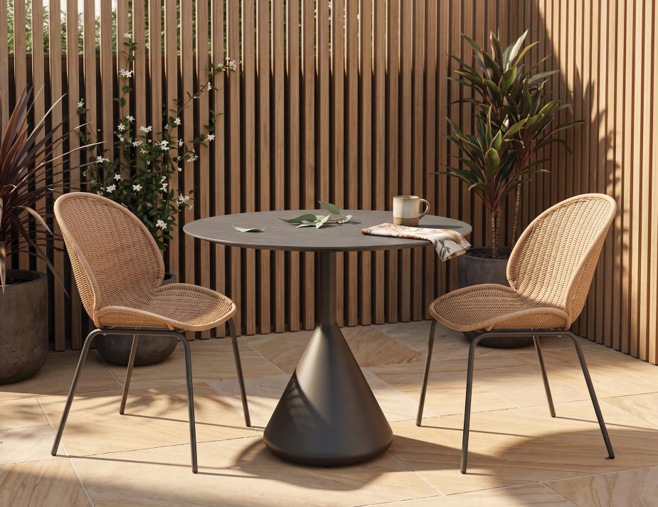 Kora Round Courtyard Table Charcoal
