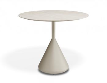 Kora Outdoor 90cm Dia Cafe Table - Matt Latte - Dune Ceramic
