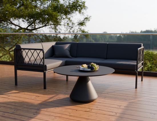 L 1 Kora Coffeetable 90cm Charcoal