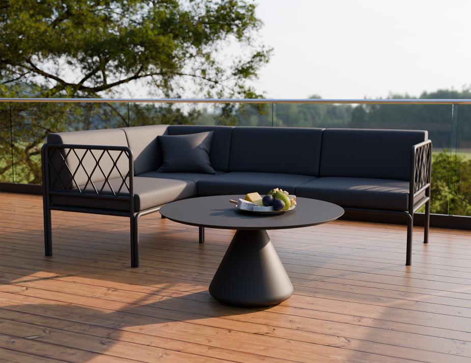 L 1 Kora Coffeetable 90cm Charcoal