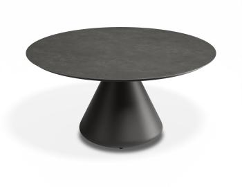 Kora Outdoor 90cm Dia Coffee Table - Matt Charcoal - Basalt Ceramic