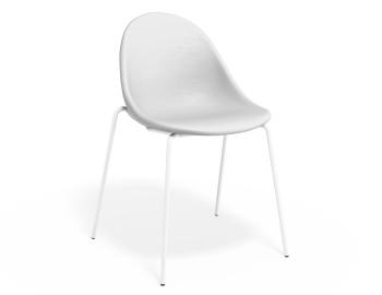 Pebble White Vegan Leather Dining Chair 