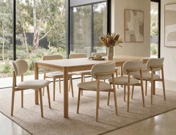 Oskar Dining Chair - Oak Legs - Ivory Cream Fabric 