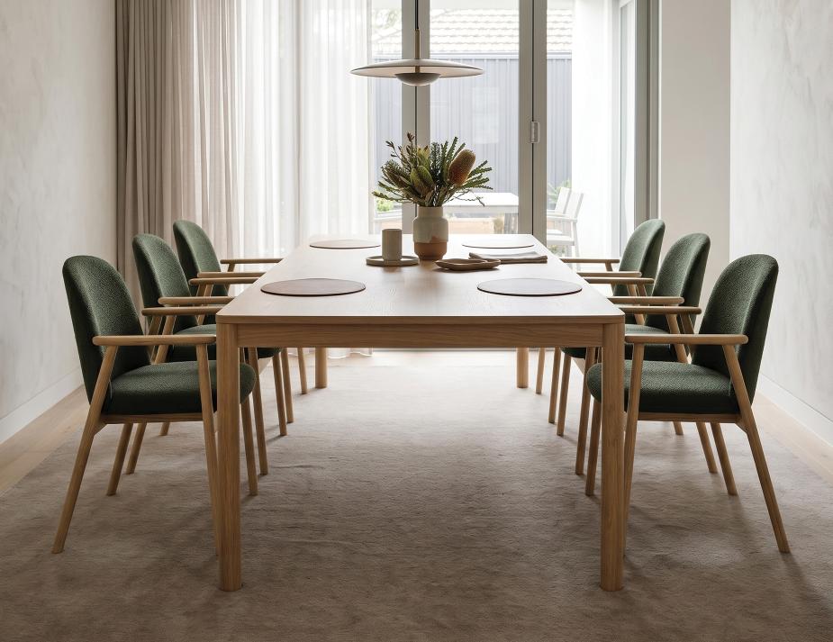 Green Lina Fabric Dining Chair
