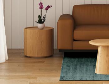 Lucia Natural Oak Round Side Table