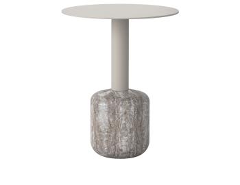 Marnie Taupe Travertine Side Table