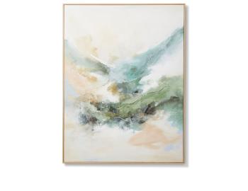 The Moment Green Natural Hand Painted Wall Art