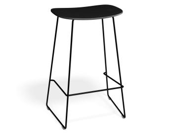 Elva Bar Stool - Black Wood - Black Frame
