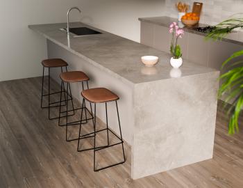 Elva Bar Stool - Black Wood - Tan Pad - Black Frame