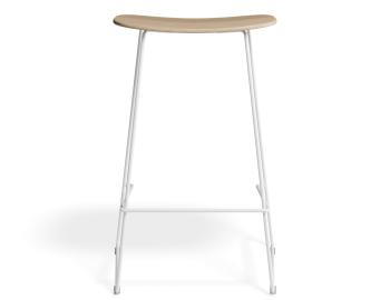 Elva Bar Stool - Natural Wood - White Frame
