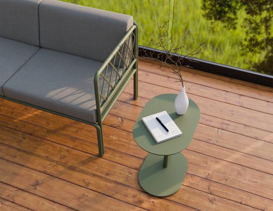 Deck Outdoor Side Table - Matt Eucalyptus Green