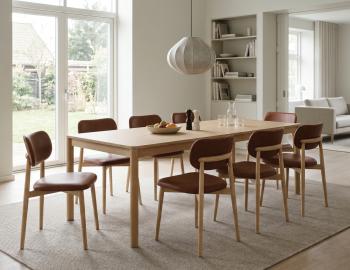 Oskar Dining Chair - Oak Legs - Brandy PU