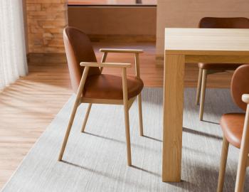 Lina Armchair - Oak Legs - Brandy PU