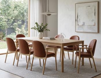 Lina Armchair - Oak Legs - Brandy PU