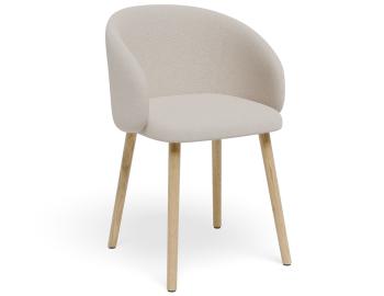 Henley Dining Chair - Wood Legs - Fawn Beige Fabric