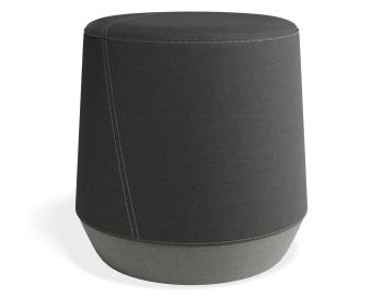 Button Small Ottoman - Light Grey Lower - Dark Grey Upper