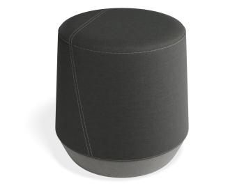Button Small Ottoman - Light Grey Lower - Dark Grey Upper