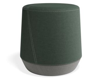 Button Small Ottoman - Light Grey Lower - Green Upper