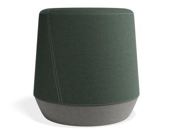 Button Small Ottoman - Light Grey Lower - Green Upper