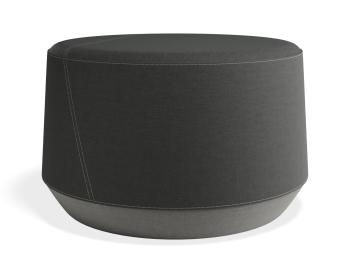 Button Medium Ottoman - Light Grey Lower - Dark Grey Upper	