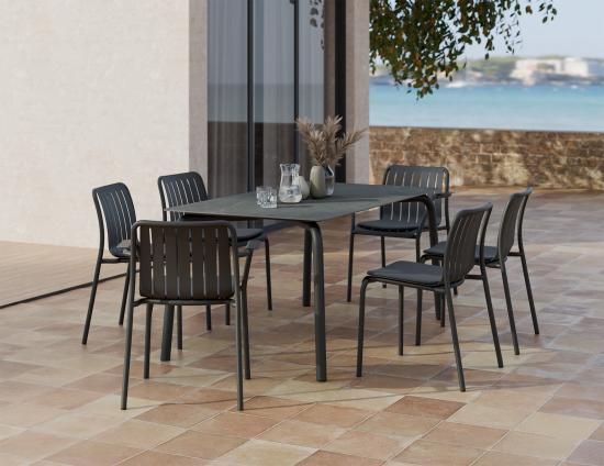 L 3 Roku Diningtable Basalt 160 Chairs Pad Charcoal Charcoal Residential