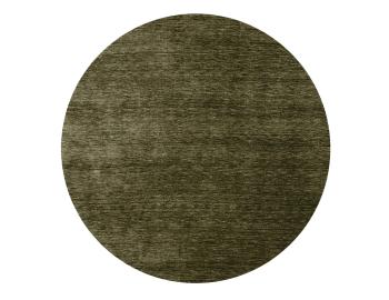 Diva Round Handloom Knotted Wool Rug Fern