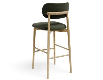 Oskar Bar Stool - Oak Legs - Hunter Green Fabric 