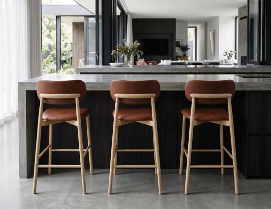 Bar Stool Brown Leather