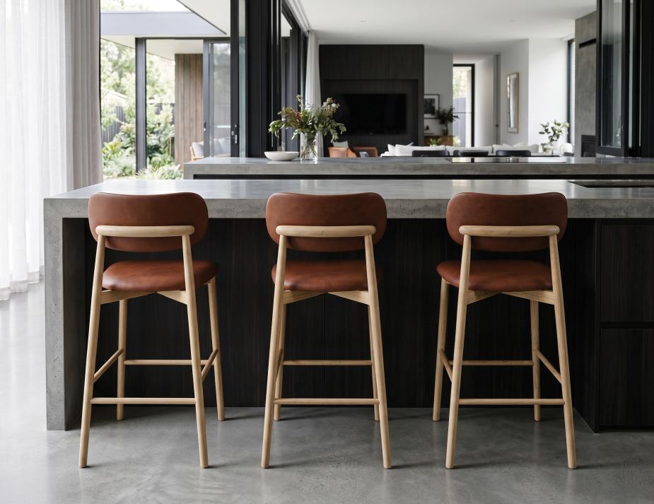 Bar Stool Brown Leather