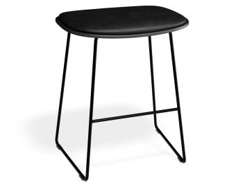 Elva Low Stool - Black Wood - Black Pad - Black Frame
