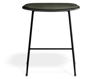 Elva Low Stool - Black Wood - Green Pad - Black Frame